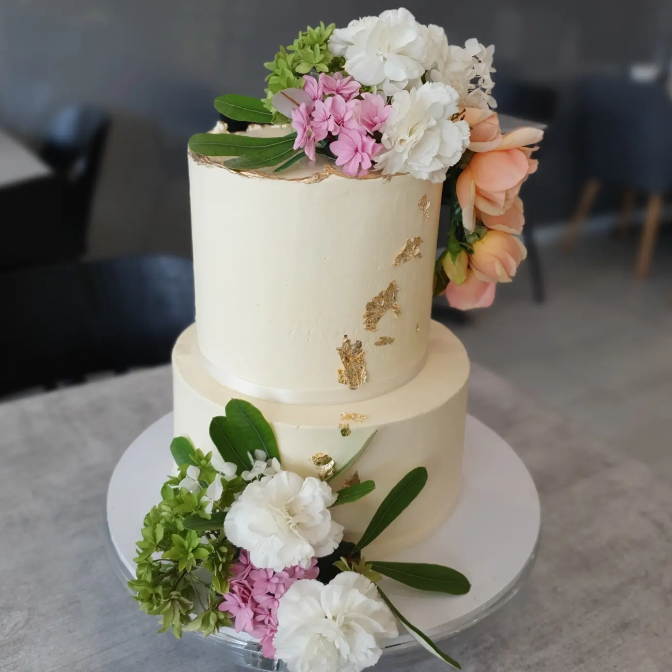 Engagement Cake with Flowers